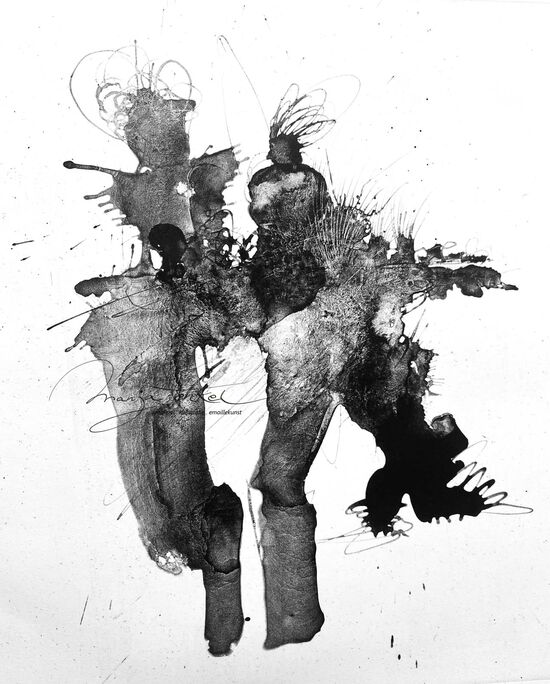 Druckgrafik Algrafie - o.T. Algrafie auf Büttenpapier 40x45cm